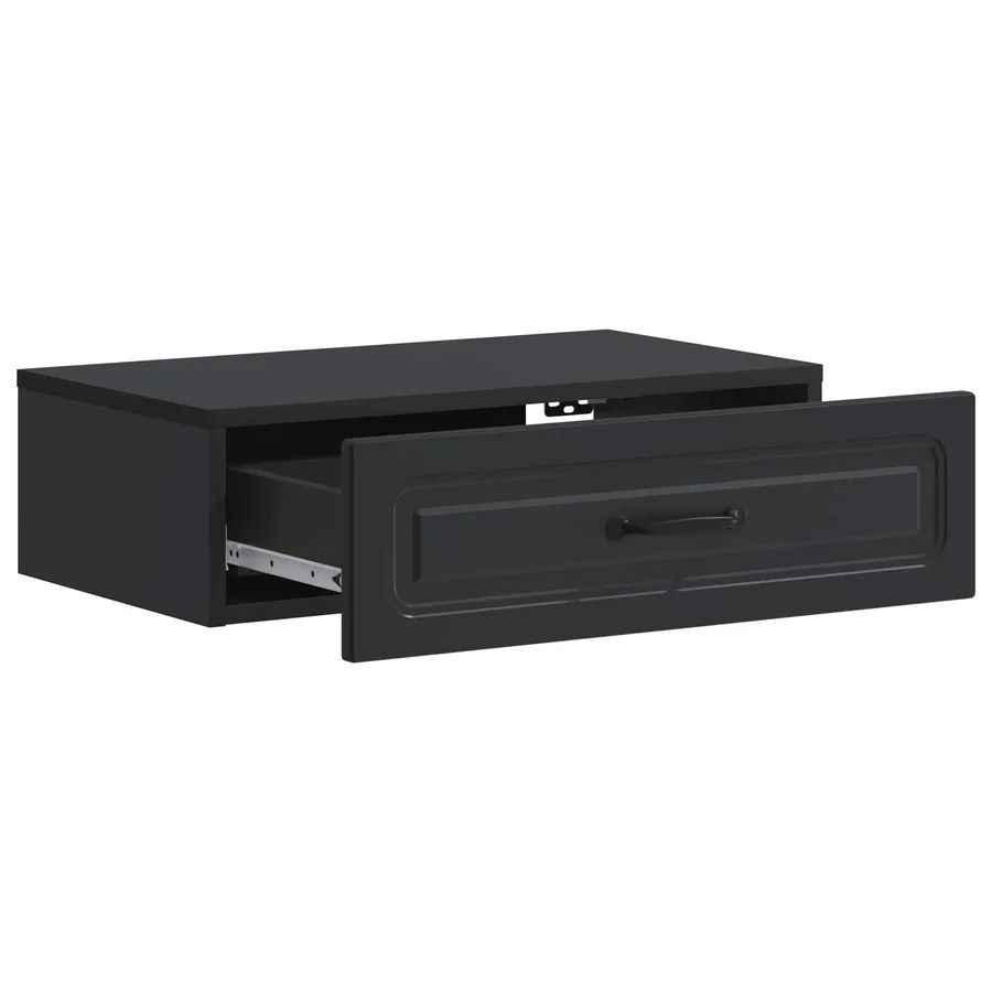 Table d'appoint murale Noir 59 x 34,5 x 17 cm Bois d'ingénierie - 4