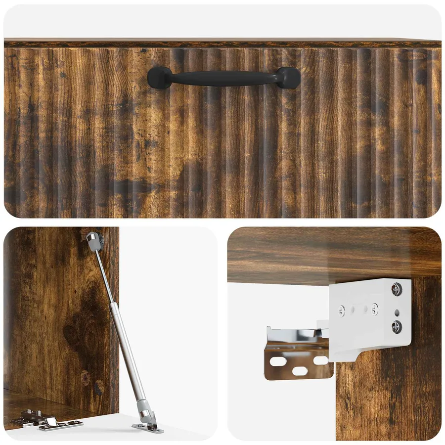 Meuble TV mural Chêne fumé 78,5 x 41 x 30 cm Bois d'ingénierie - 9