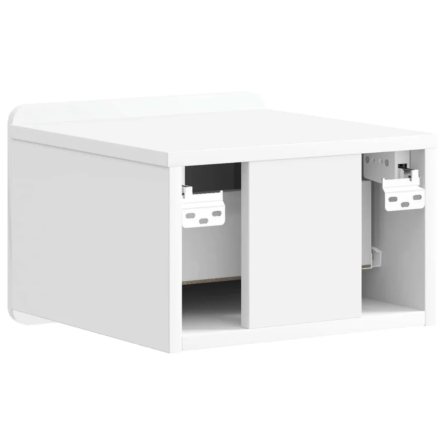 Cabinet de chevet mural Blanc brillant 33 x 34,5 x 24 cm - 7