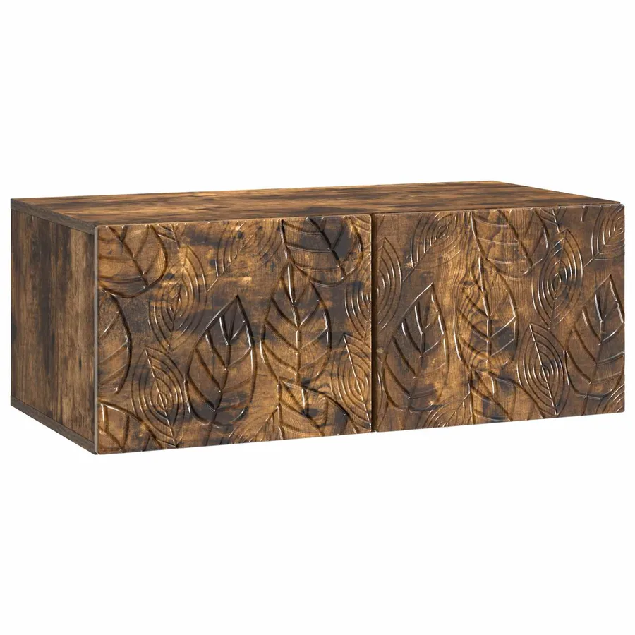 Meuble TV mural 78,5 x 41 x 30 cm Chêne fumé Bois d'ingénierie - 2