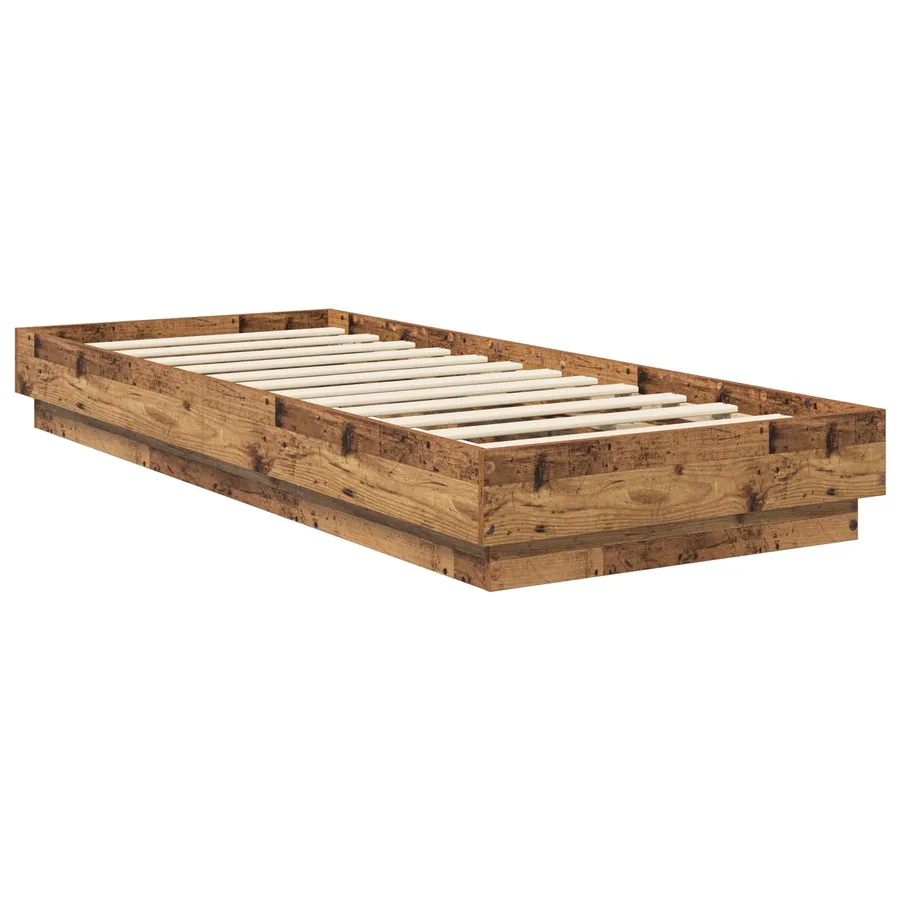 Cadre de lit au sol Bois ancien 80 x 200 cm Bois d'ingénierie - 2
