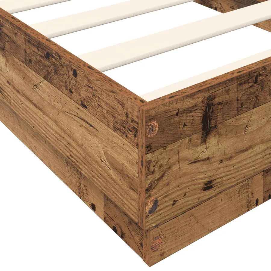 Cadre de lit au sol Bois ancien 80 x 200 cm Bois d'ingénierie - 5
