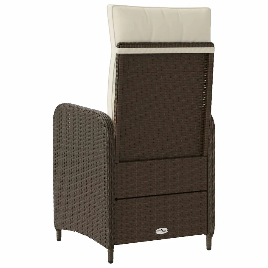 Chaise de jardin inclinable Marron et crème blanche - 6