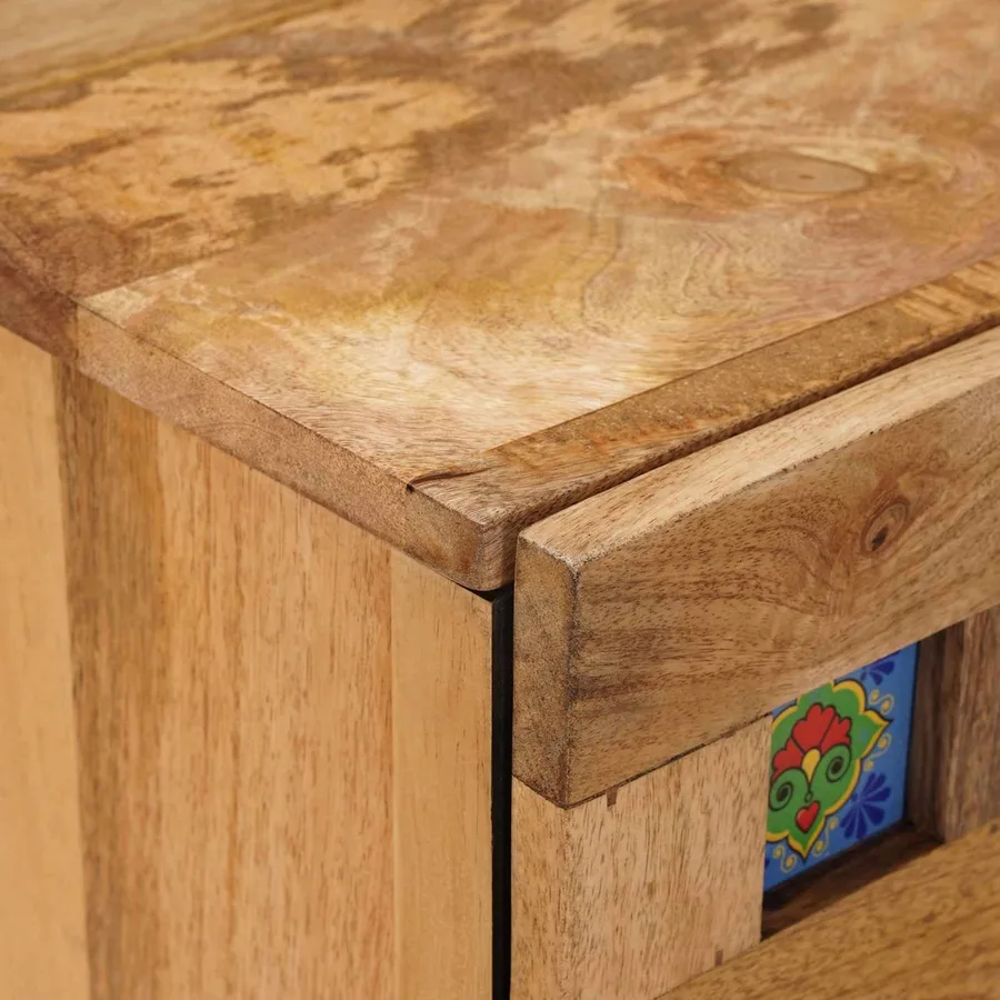 Cabinet de chevet Naturel 50 x 33 x 60 cm Bois de mangue massif - 6