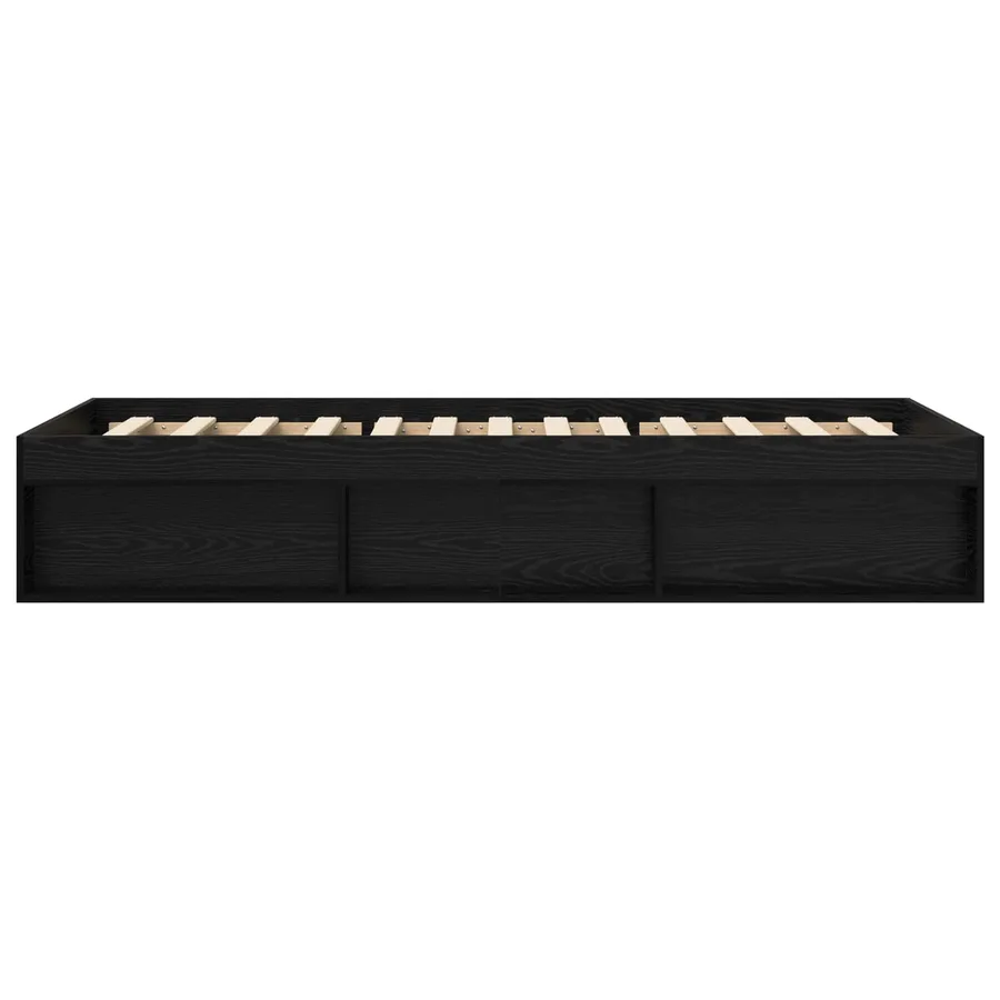 Cadre de lit avec rangement avec étagère Chêne noir 80 x 200 cm - 4