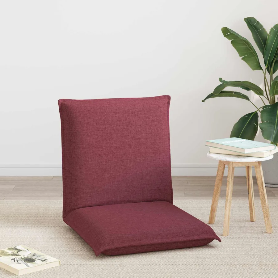 Fauteuil de sol ajustable Bordeaux Tissu - 3