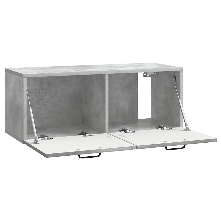 Meuble TV mural Gris béton 78,5 x 31 x 30 cm Bois d'ingénierie - 5