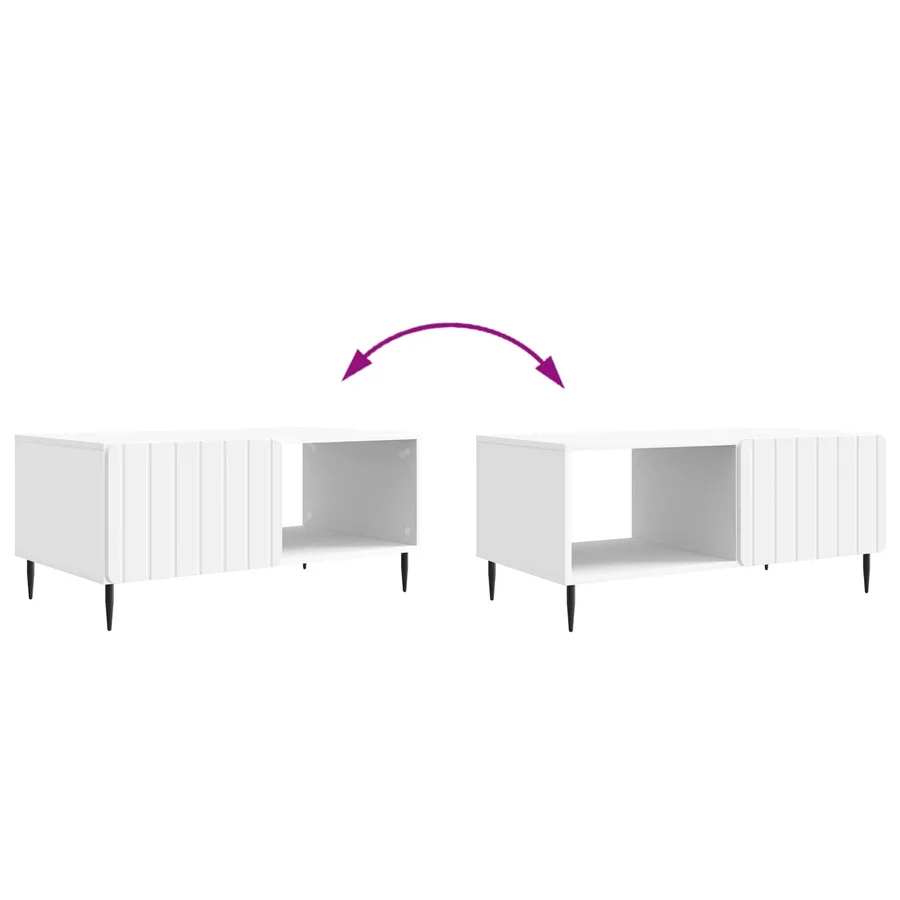 Table basse Blanc 90 x 50 x 40 cm Bois d'ingénierie - 11