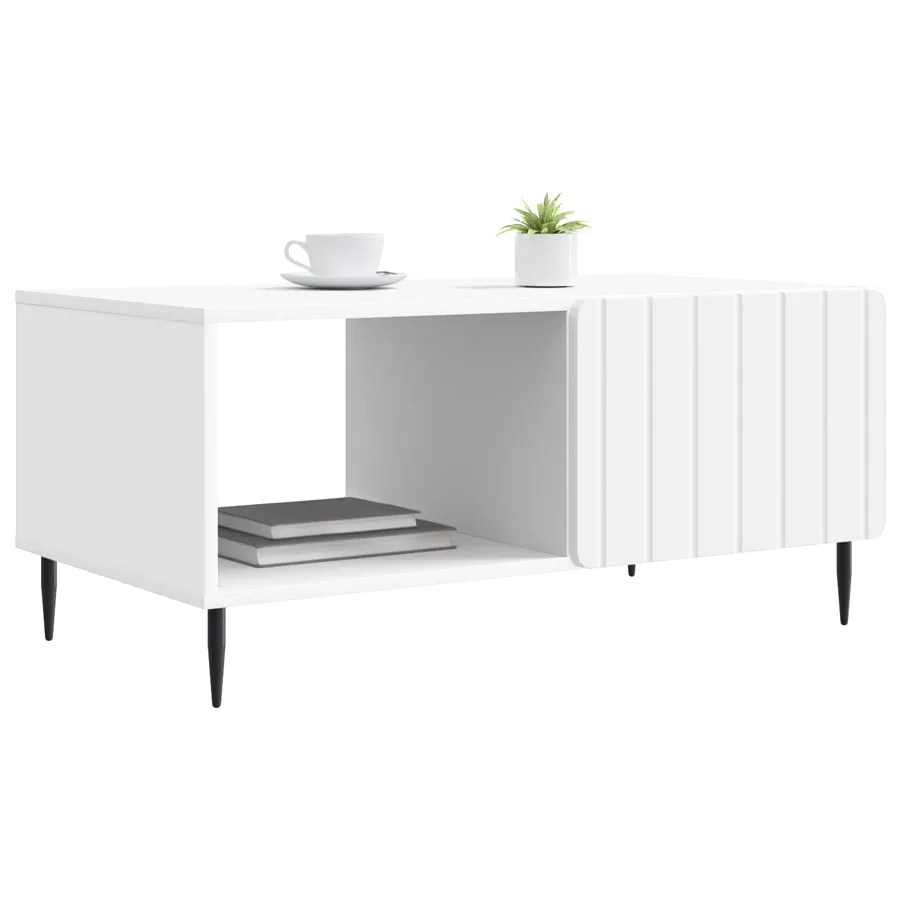 Table basse Blanc 90 x 50 x 40 cm Bois d'ingénierie - 3