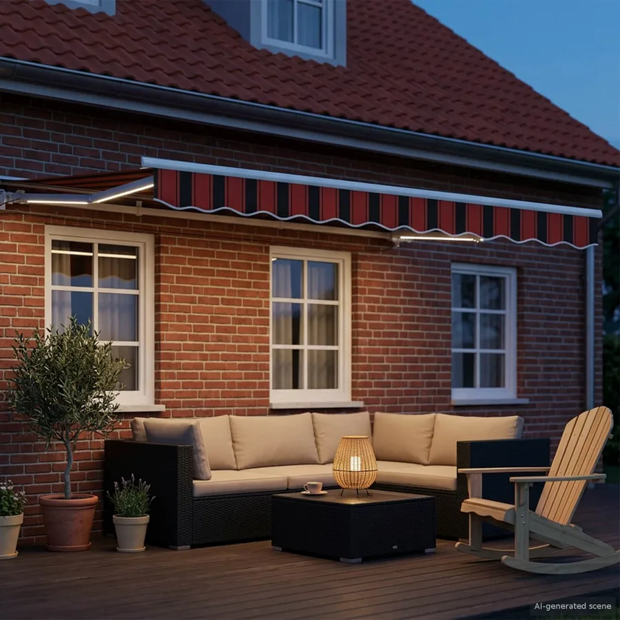 Cadre de store manuel avec LEDs 3,5 x 2,5 m - 3