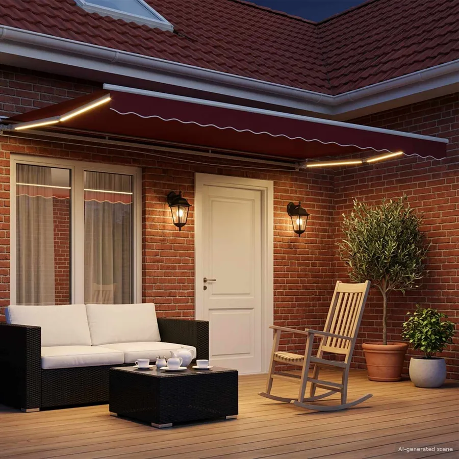 Cadre de store manuel avec LEDs Rouge et Blanc 4 × 3 m - 3