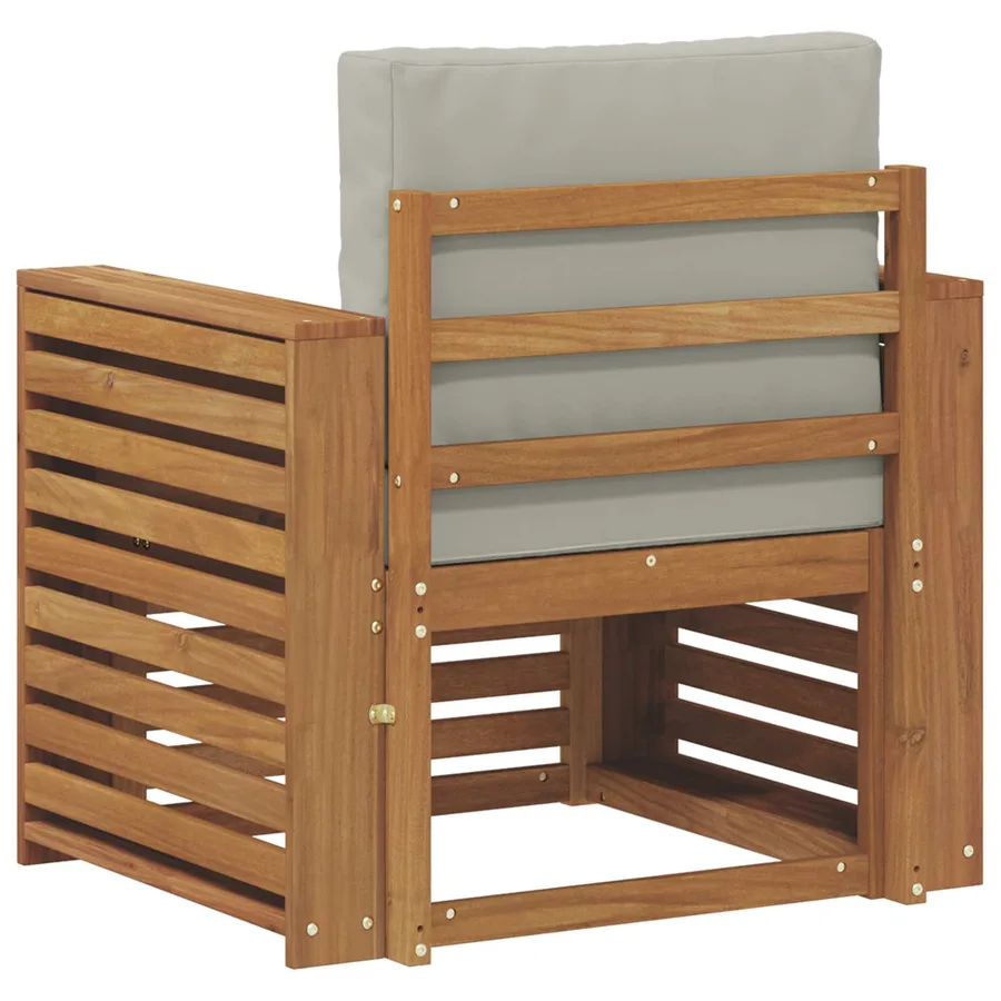 Canapé d’extérieur Bois d'acacia massif et polyester Naturel - 5