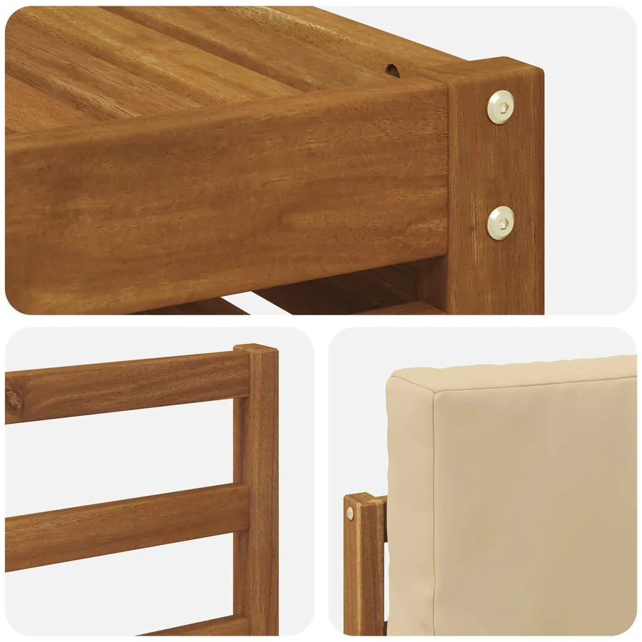 Ensembles de canapés avec coussin 6 pcs Naturel et Beige - 6