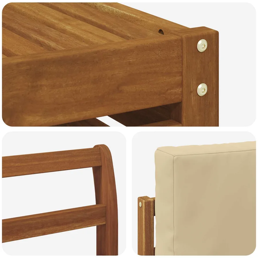 Ensemble de canapés d'extérieur 8 pcs Naturel et Beige - 7