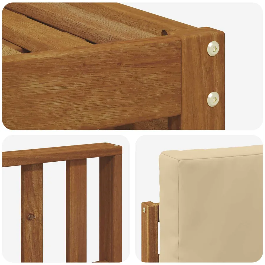 Ensembles de canapés avec coussin 8 pcs Naturel et Beige - 6