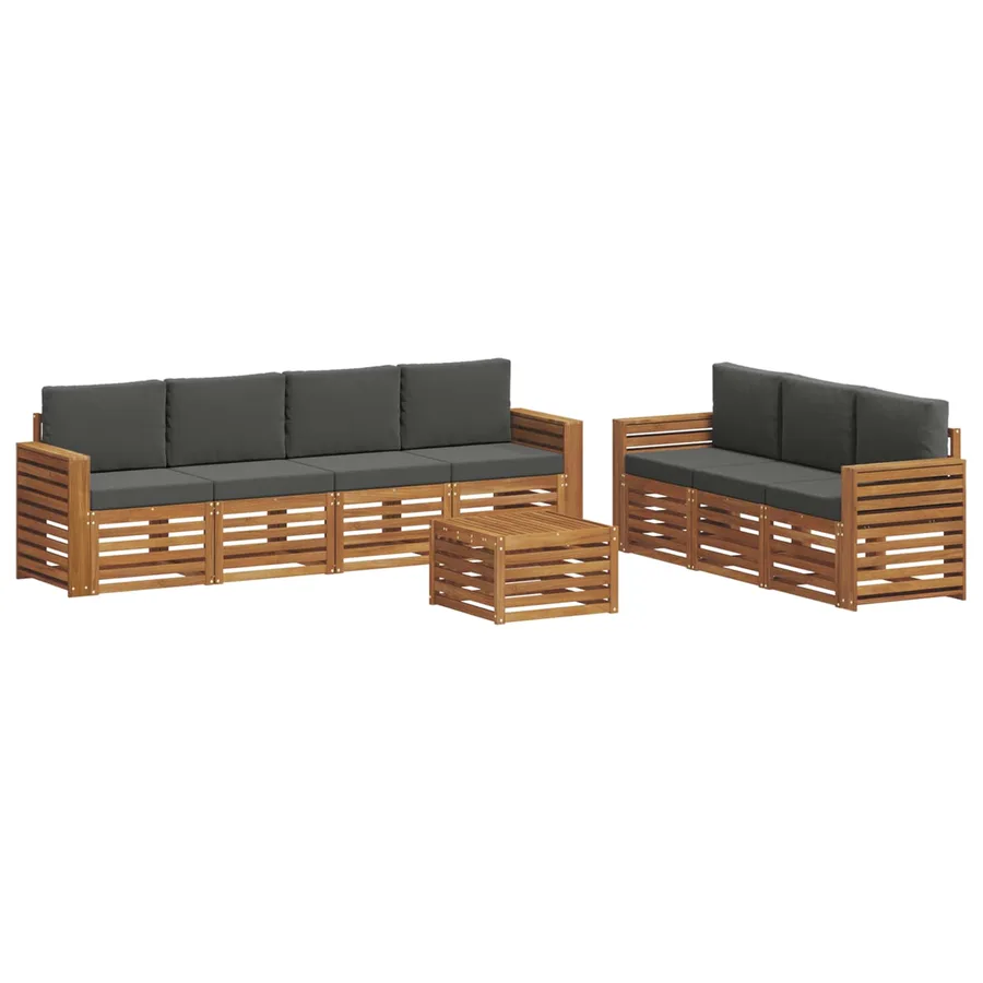Ensembles de canapés avec coussin 8 pcs Naturel et Anthracite - 2