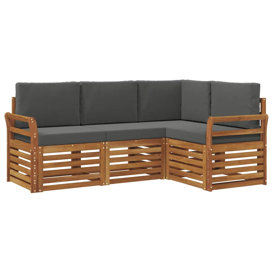 Ensembles de canapés avec coussin 4 pcs Naturel et Anthracite - 2