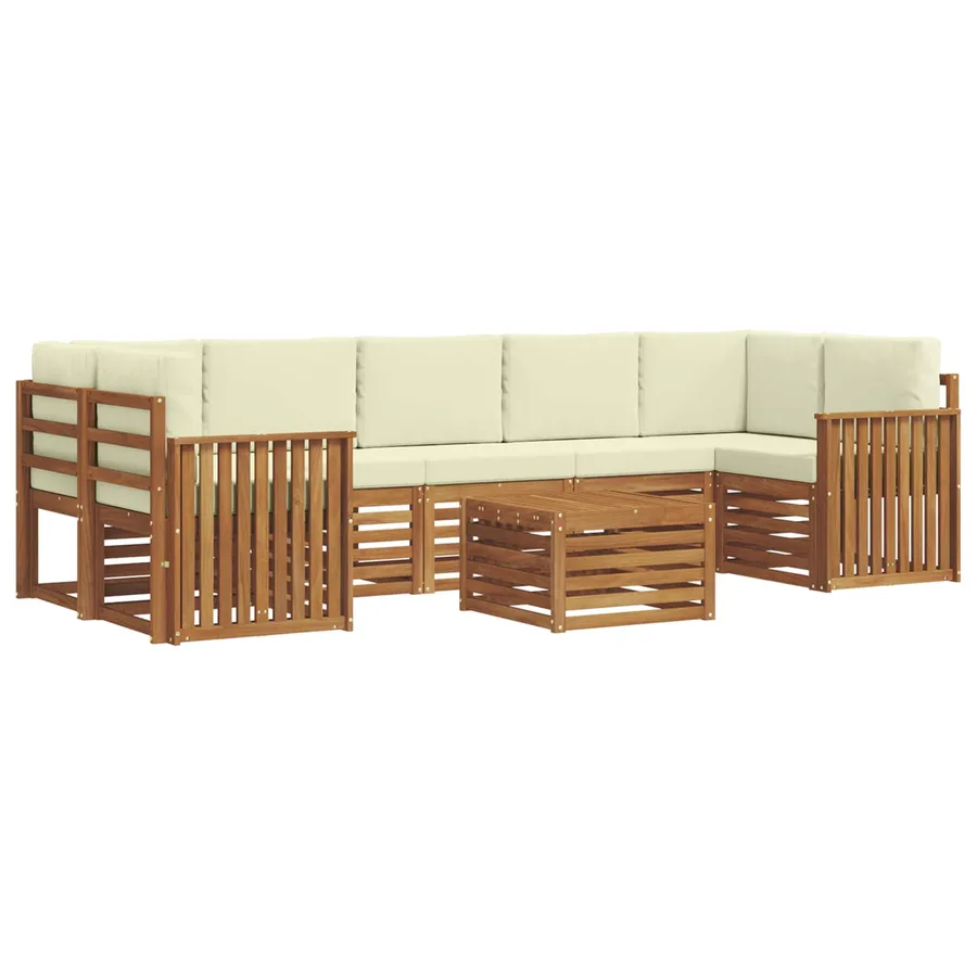 Ensemble de canapés d'extérieur 8 pcs Naturel et Crème - 2