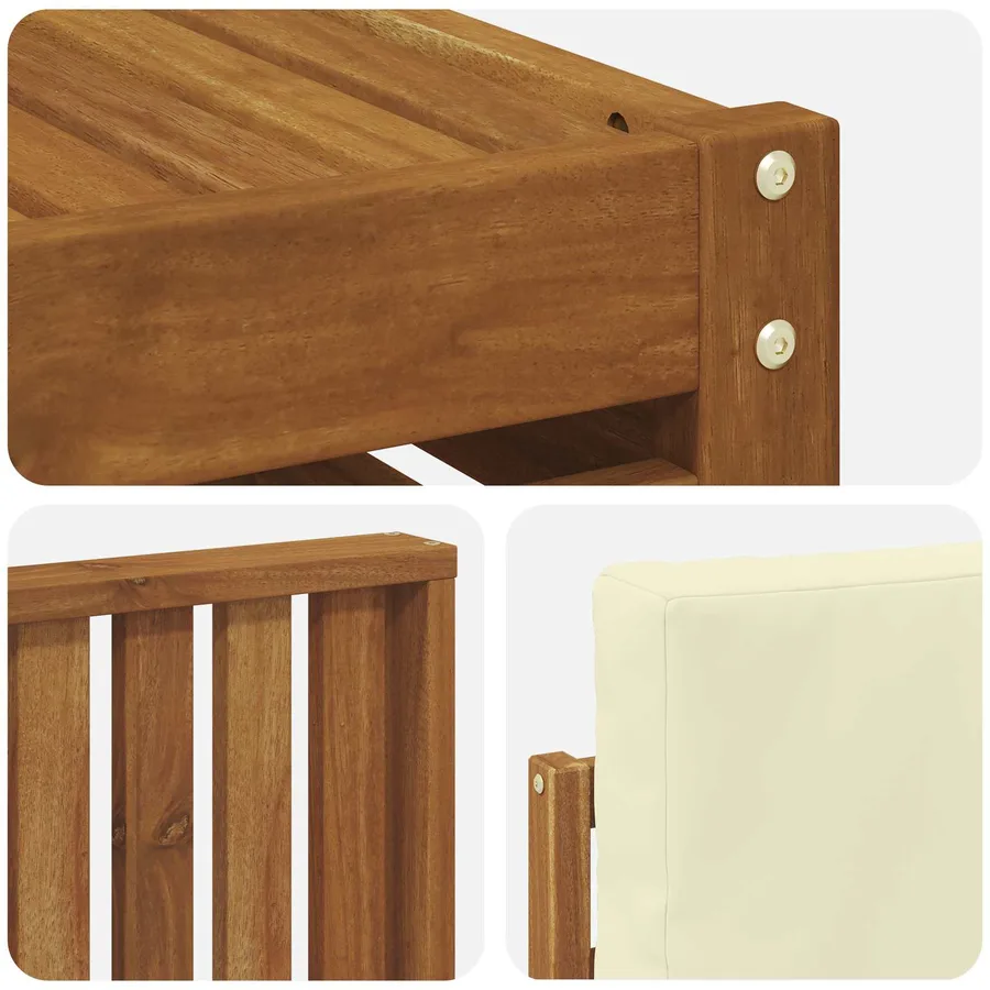 Ensemble de canapés d'extérieur 8 pcs Naturel et Crème - 7