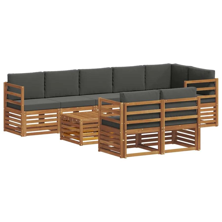 Ensembles de canapés avec coussin 9 pcs Naturel et Anthracite - 2