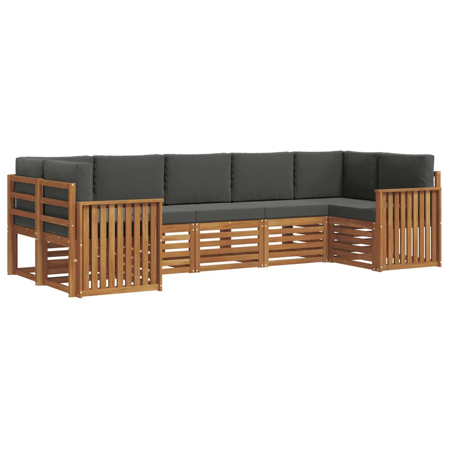 Ensemble de canapé d'angle 7 pcs Naturel et Anthracite - 2