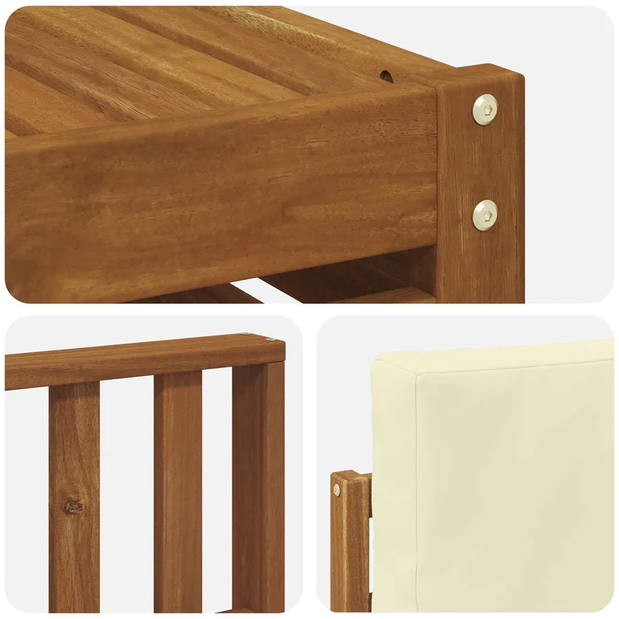 Ensemble de canapés d'extérieur 6 pcs Naturel et Crème - 7