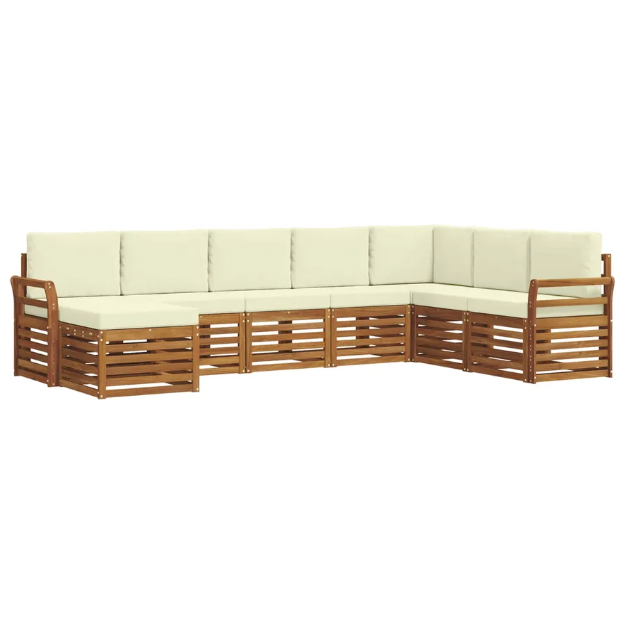 Ensemble de canapés d'extérieur 8 pcs Naturel et Crème - 2
