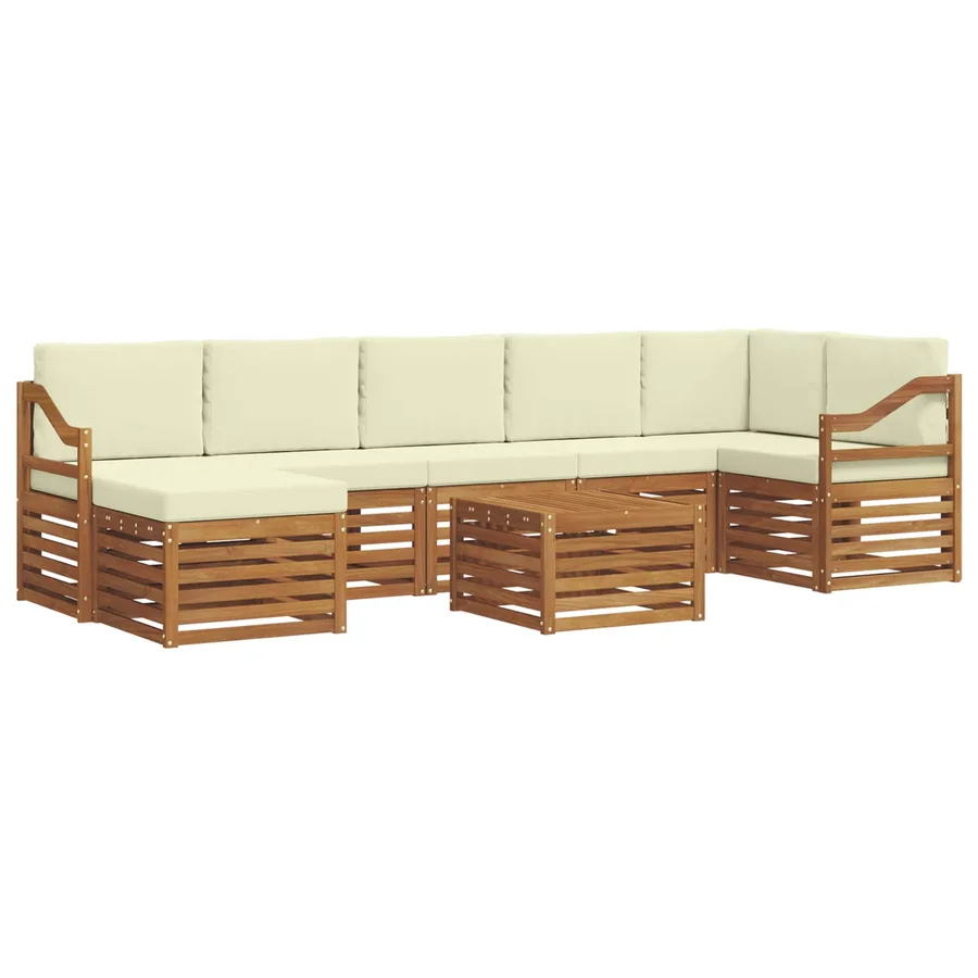 Ensemble de canapés d'extérieur 8 pcs Naturel et Crème - 2