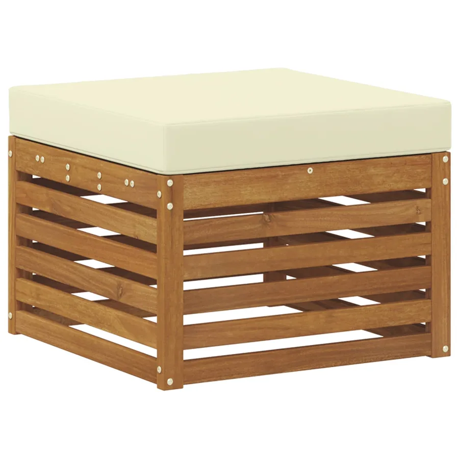 Ensemble de canapé d'angle avec coussin 7 pcs Naturel et Crème - 3