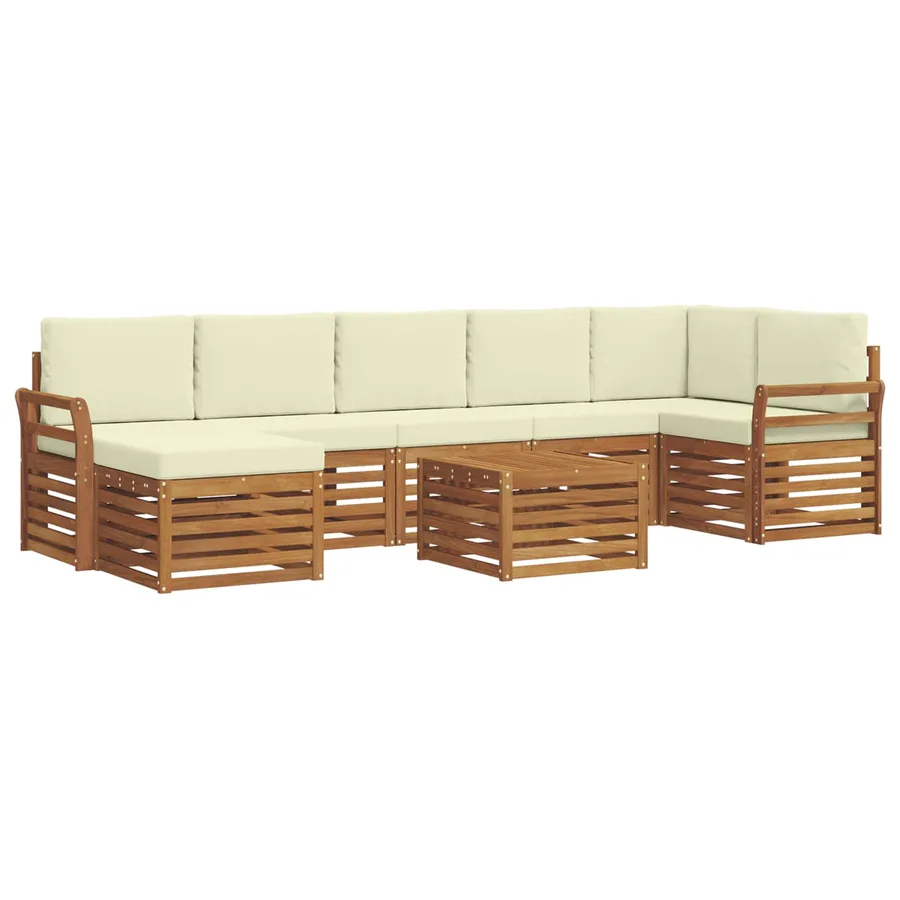 Ensemble de canapés d'extérieur 8 pcs Naturel et Crème - 2
