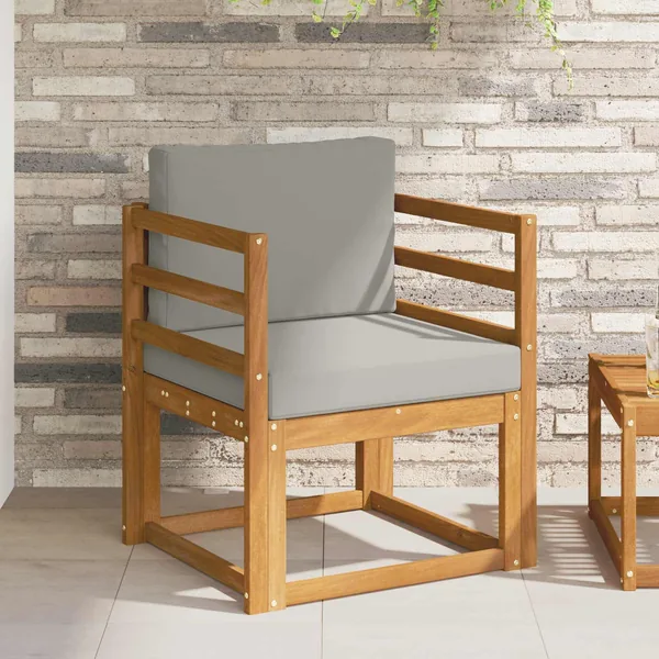 Canapé d’extérieur Bois d'acacia massif et polyester