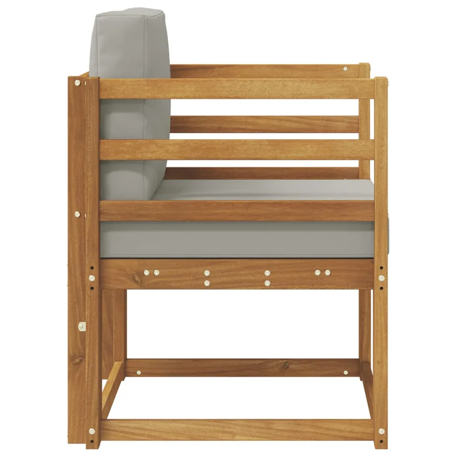 Canapé d’extérieur Bois d'acacia massif et polyester - 4