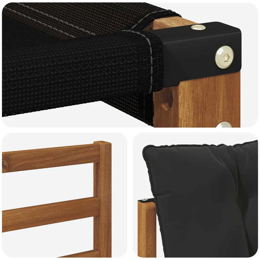 Ensemble de canapés d'extérieur 5 pcs Naturel et Noir - 7