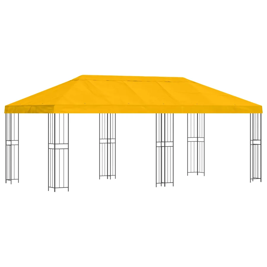 Gazebo avec murs latéraux 6 x 3 m Jaune Polyester et Acier 190 - 2