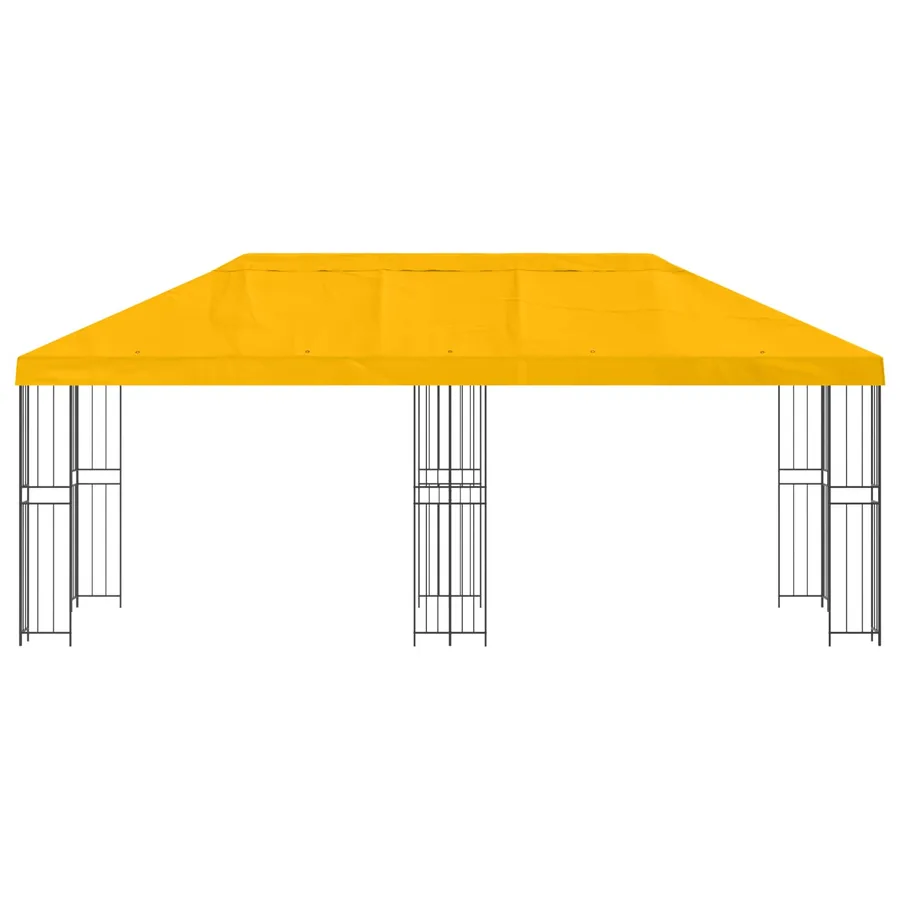 Gazebo avec murs latéraux 6 x 3 m Jaune Polyester et Acier 190 - 3