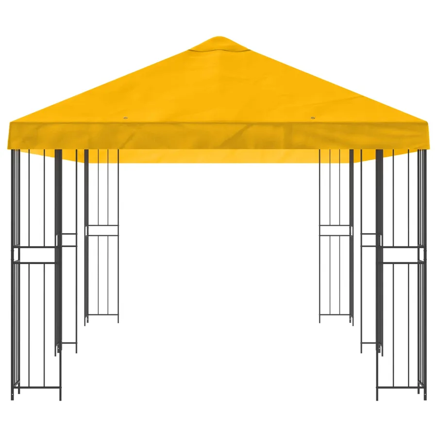 Gazebo avec murs latéraux 6 x 3 m Jaune Polyester et Acier 190 - 4