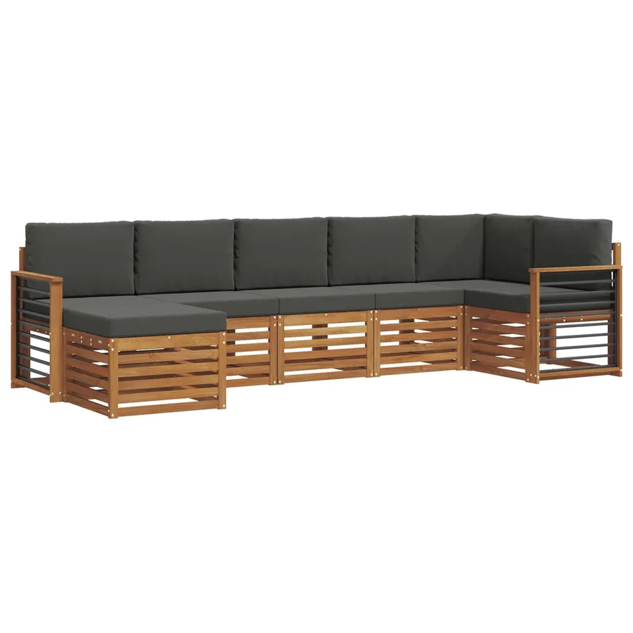 Ensemble de canapé d'angle 7 pcs Naturel et Anthracite - 2