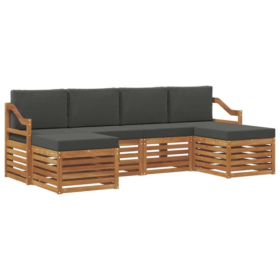 Ensembles de canapés avec coussin 6 pcs Naturel et Anthracite - 2
