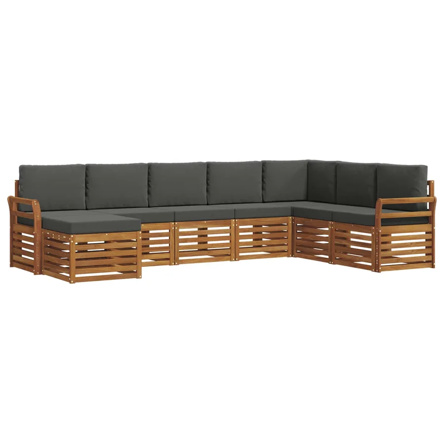 Ensemble de canapés d'extérieur 8 pcs Naturel et Anthracite - 2