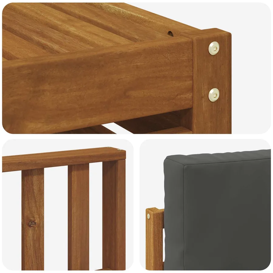 Ensemble de canapés d'extérieur 6 pcs Naturel et Anthracite - 7