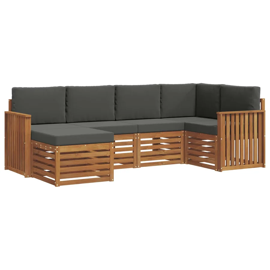 Ensemble de canapé d'angle 6 pcs Naturel et Anthracite - 2