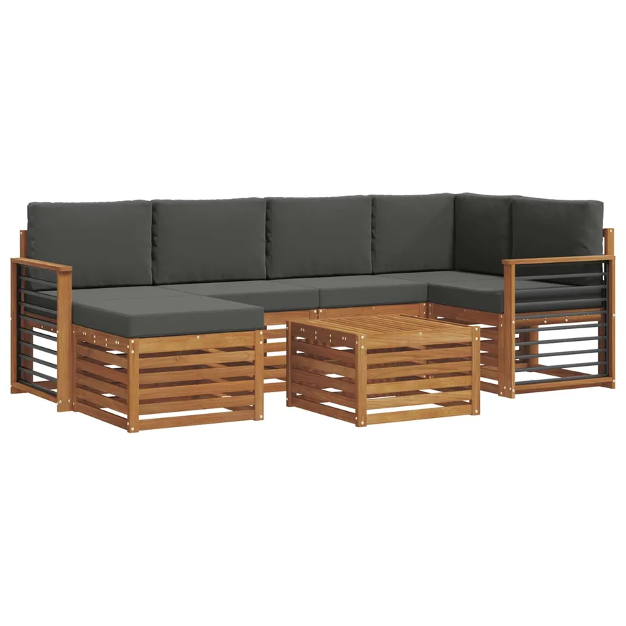 Ensemble de canapé d'angle 7 pcs Naturel et Anthracite - 2