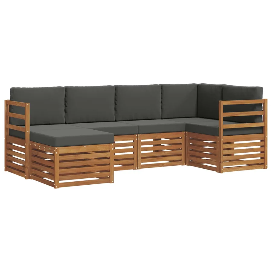 Ensemble de canapé d'angle 6 pcs Naturel et Anthracite - 2