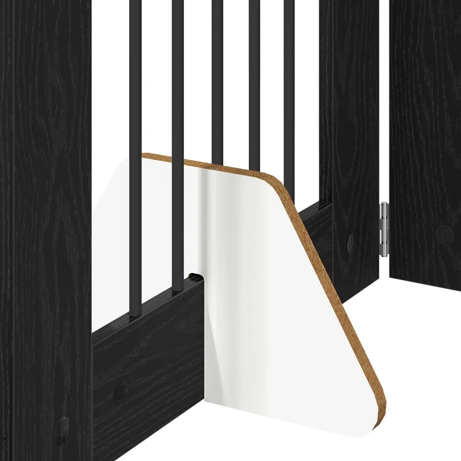 Porte de chien pliable avec supports 4 pcs Chêne noir 241 cm - 5