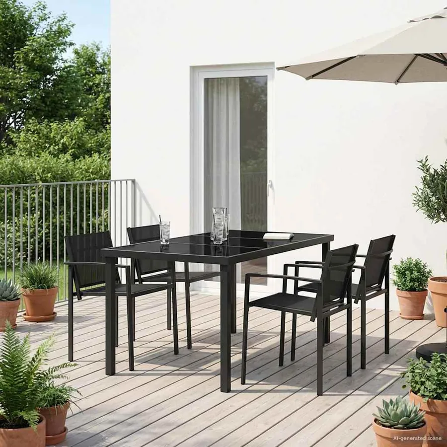 Ensemble de meubles d'extérieur 5 pcs Noir et anthracite