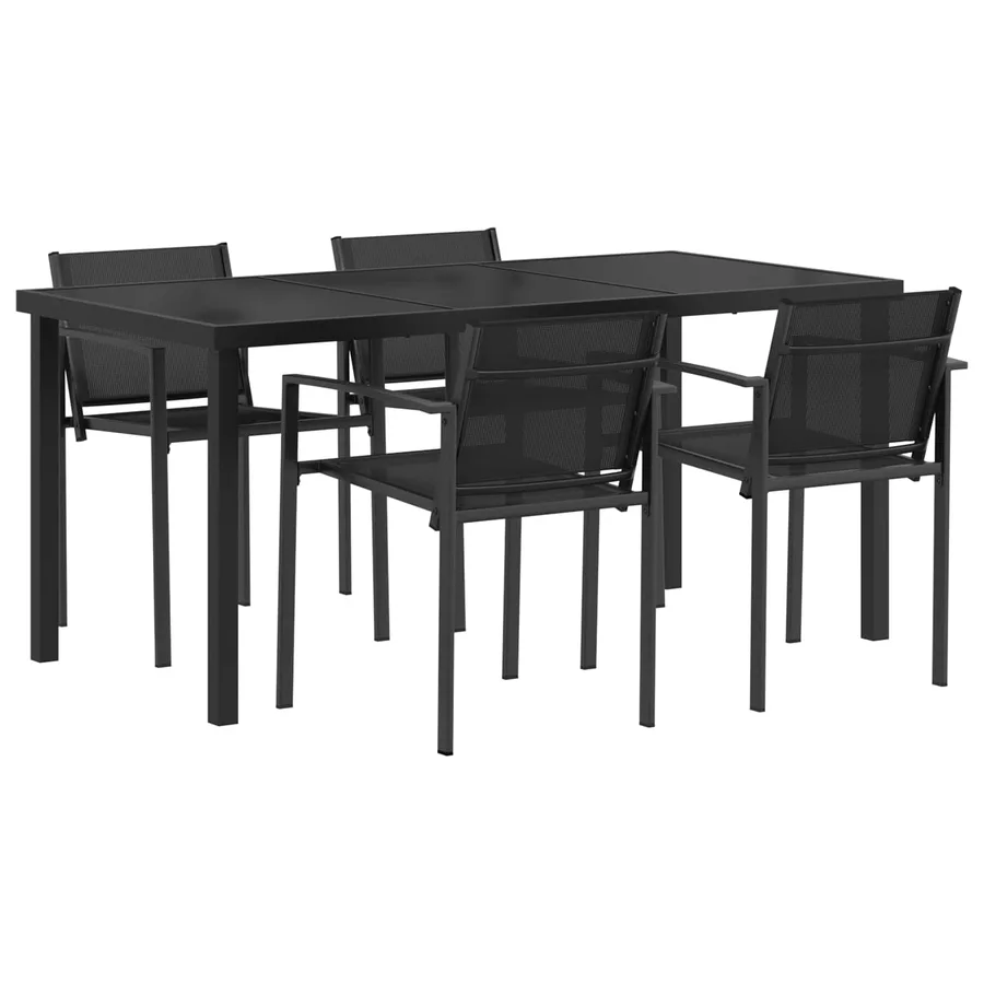 Ensemble de meubles d'extérieur 5 pcs Noir et anthracite - 2
