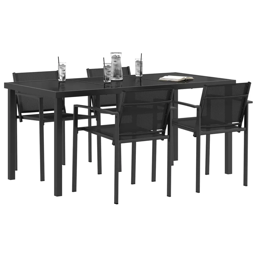 Ensemble de meubles d'extérieur 5 pcs Noir et anthracite - 3