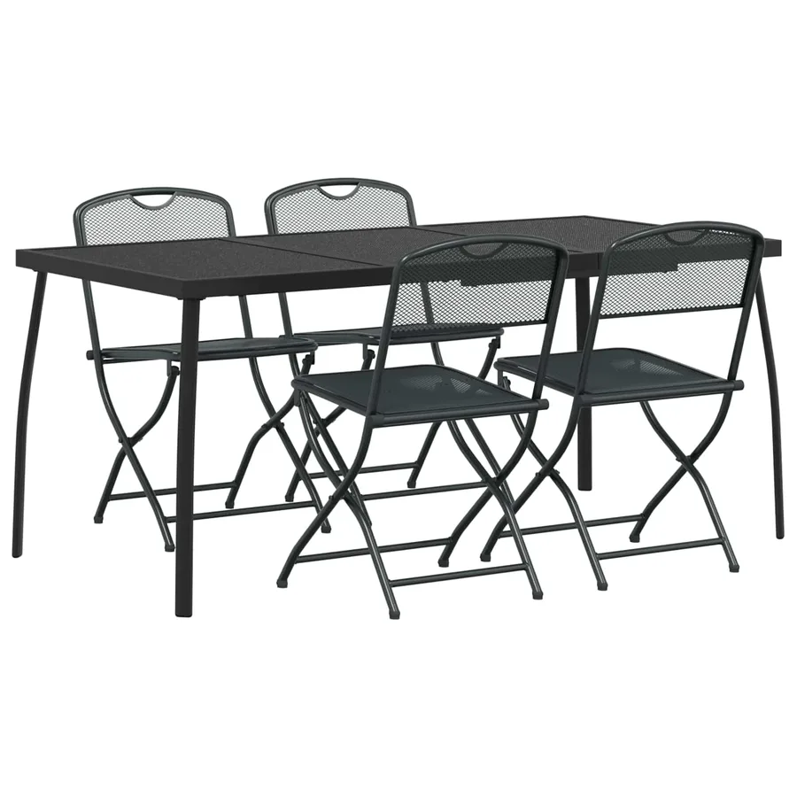 Ensemble de meubles d'extérieur 5 pcs Anthracite Fer et Acier - 2