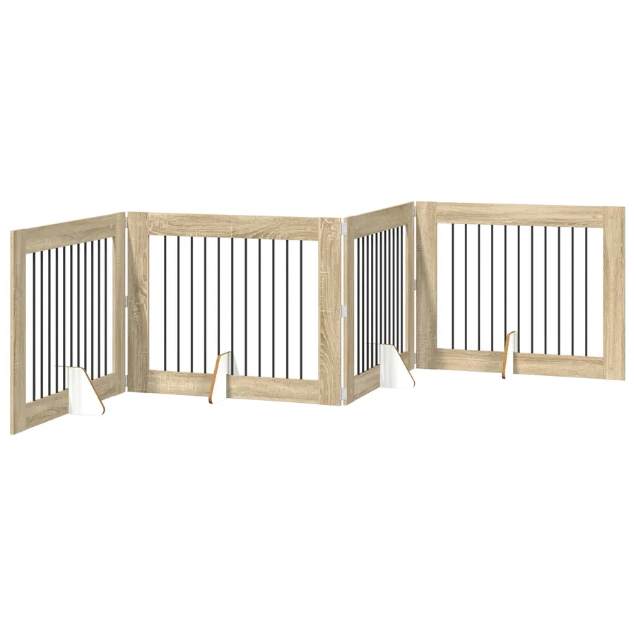 Porte de chien pliable avec supports 4 pcs Chêne Sonoma 401 cm - 2