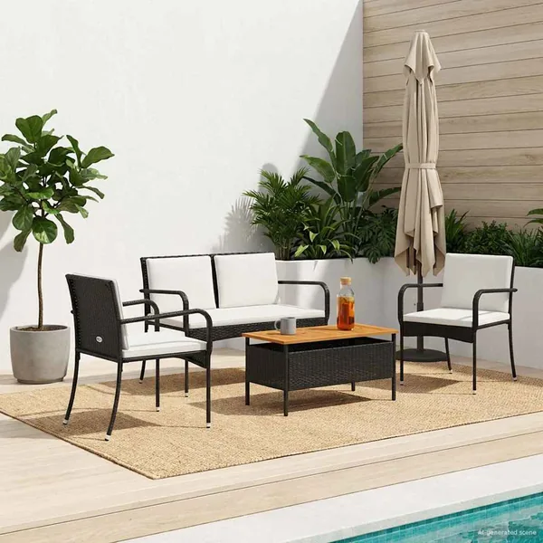 Ensemble de jardin avec coussin acier